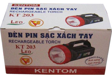 Đèn pin LED sạc xách tay Kentom KT-203 (Bỏ mẫu) Đèn pin LED sạc xách tay Kentom KT-203 (Bỏ mẫu)
