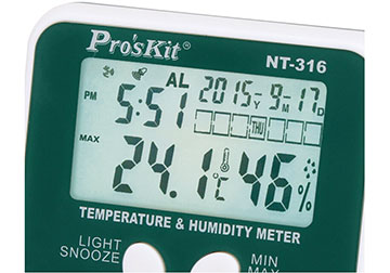 Đồng hồ đo nhiệt độ, độ ẩm 5 trong 1 Proskit NT-316 Đồng hồ đo nhiệt độ, độ ẩm 5 trong 1 Proskit NT-316