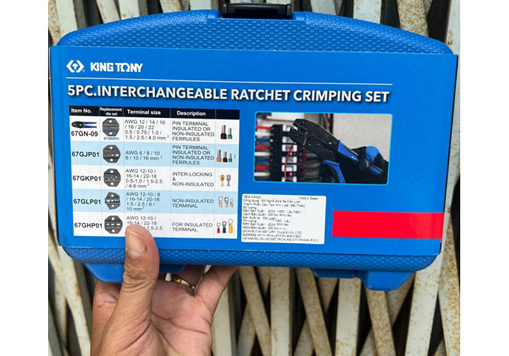 Kìm bấm cos 5 chi tiết Kingtony 67G0005 Kìm bấm cos 5 chi tiết Kingtony 67G0005