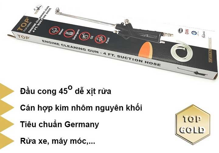 Súng xịt bụi và nước đầu cong dùng khí nén TOP PAP-D060 Súng xịt bụi và nước đầu cong dùng khí nén TOP PAP-D060