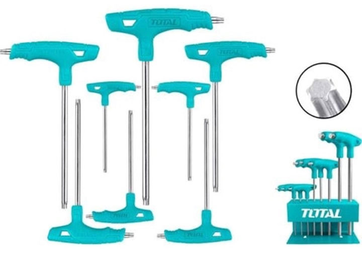 T10-T50 Bộ chìa lục giác bông chữ T 8 chi tiết Total THHW80836 T10-T50 Bộ chìa lục giác bông chữ T 8 chi tiết Total THHW80836