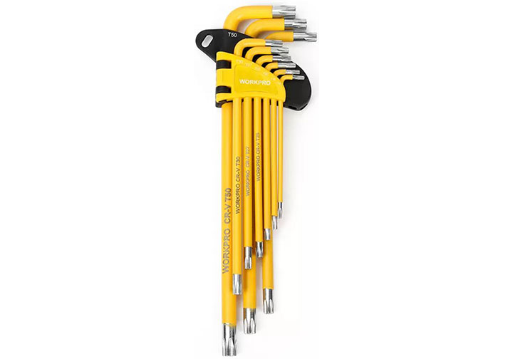 T10-T50 Bộ lục giác đầu sao (có lỗ) 9 chi tiết Workpro WP222008 T10-T50 Bộ lục giác đầu sao (có lỗ) 9 chi tiết Workpro WP222008